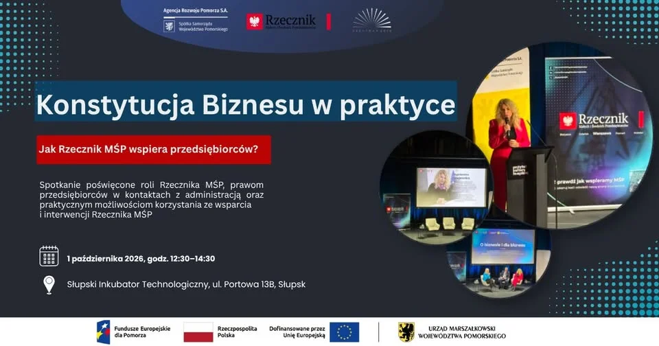 Zaproszenie na spotkanie z Panią Agnieszką Majewską - Rzecznikiem Małych i Średnich Przedsiębiorców Słupsk 01.10.2026